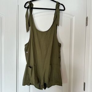 Olive Green Sleeveless Romper